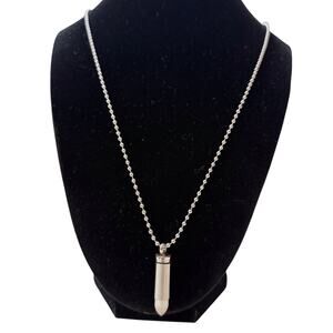 NIB In Loving Memory Stainless Steel Bullet Urn Pendant Necklace Bead Chain